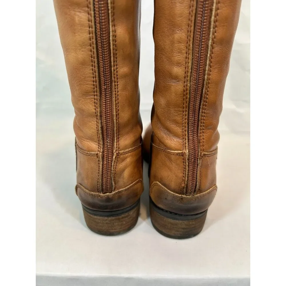 SAM EDELMEN Penny Tall Riding Boots Size 8.5M Whiskey Leather Equestrian BOHO